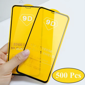

500pcs 9D Full Glue Tempered Glass For Huawei P40 Lite E P30 Mate 30 20 Nova 7i 6 SE P Smart Curved Screen Protector Guard Film