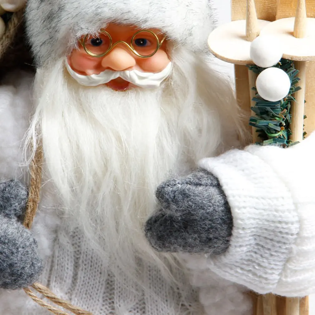 30cm Christmas Ornament Simulated Santa Claus Doll Old Man Plush Figurine Animated Doll Decoration