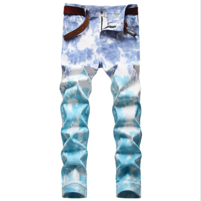 New Autumn Men Colored Jeans Mens Skinny Elastic Slim Straight Biker Jeans Male Casual Cotton Denim Pants Vaqueros Hombre