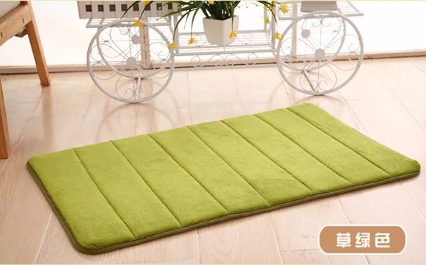 Grass green 40*60 см коврик для ванной комнаты влагопоглащающая поверхность ворсистый коврик пены памяти коврик для ванной комнаты кухонный пол tapis salle de bain - Цвет: Grass green