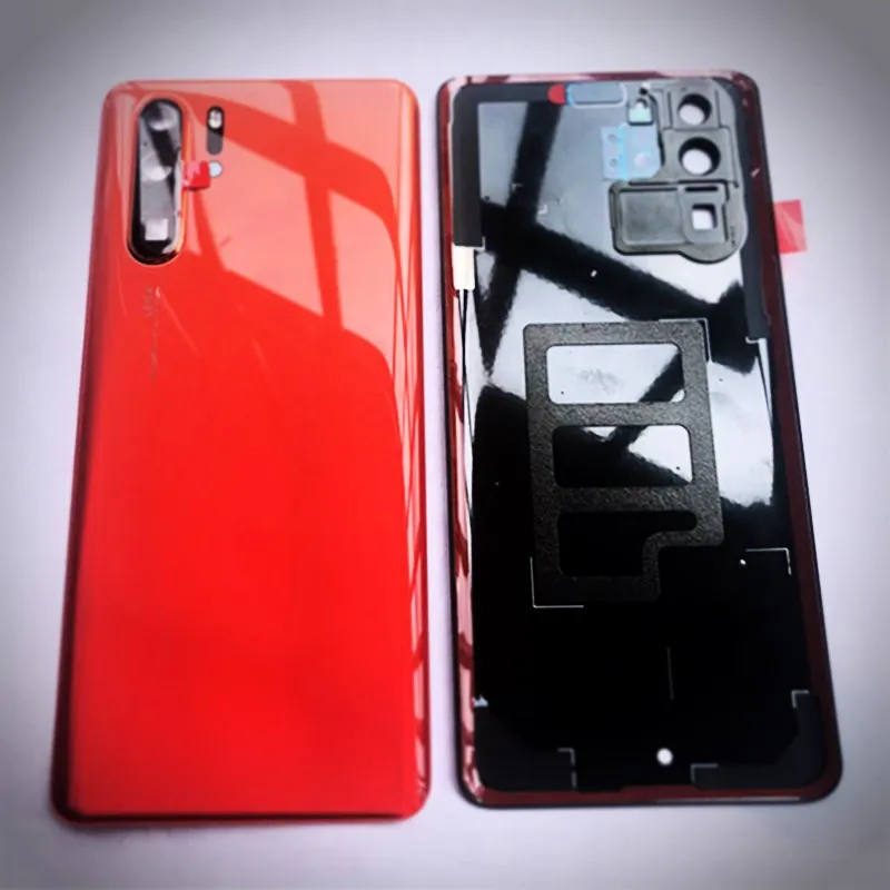 Red Задняя крышка для huawei P30 задняя крышка стеклянная батарея с объективом камеры Замена для huawei P30 Задняя крышка батареи - Цвет: Red