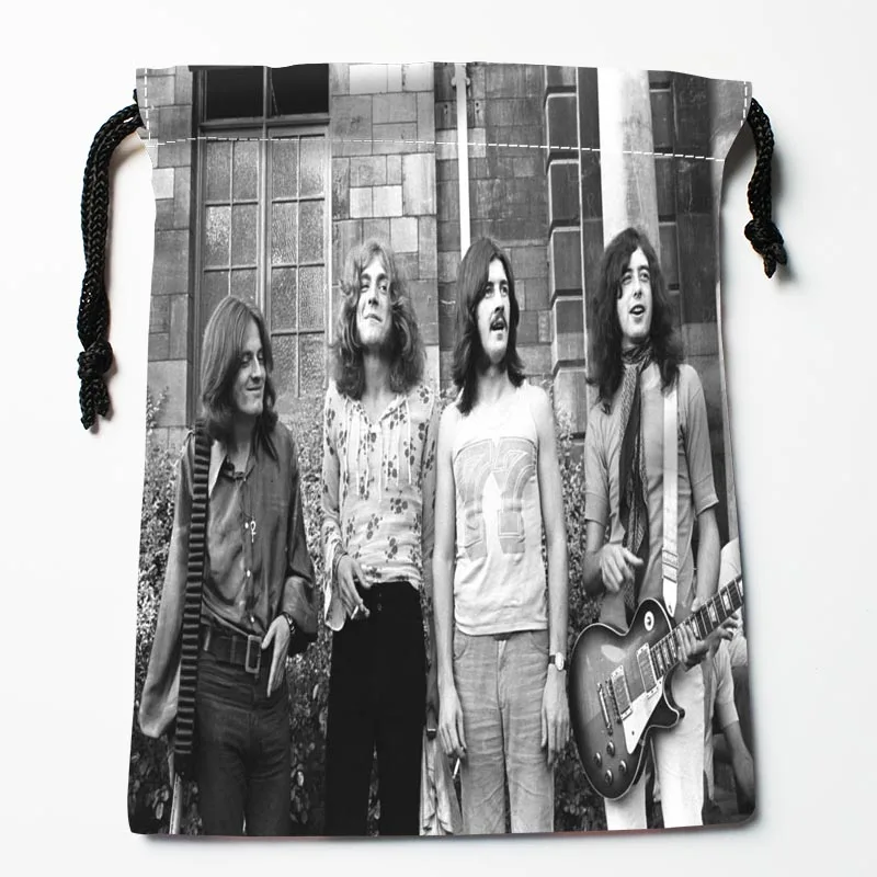 На заказ Led Zeppelin Drawstring сумки пыленепроницаемые модные сумки для хранения с принтом для мальчиков и девочек подарок на день рождения сумка размер 18X22 см - Цвет: 12