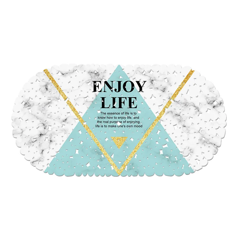 Enjoy Life Анти-скольжения ПВХ 20/цветные, для ванны коврик для ванной портативное зарядное устройство с присоской и сливных отверстий, Очаровательный детский Ванная комната ковролин коврик для душа мягкая Массажная подушка для 69x35 см - Цвет: Enjoy Life