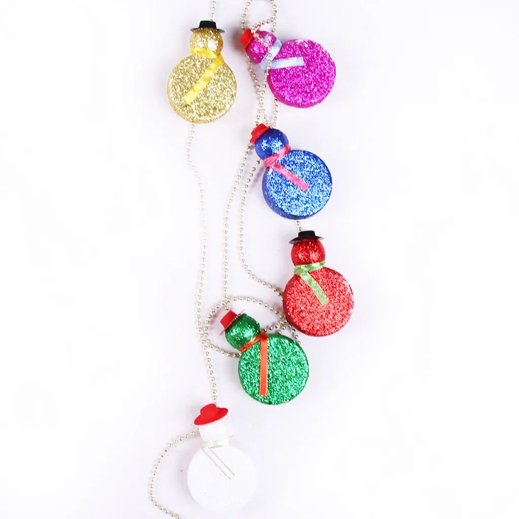 1pcs/set Hanging Pendant Christmas Dusting Snowman Chain Decor String Bells Chain christmas pendant Tree Pendant decoration F104