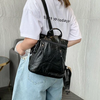 

Bags for Women 2019 High Quality PU Leather Women Bag Retro Female Bag Multifunction Soft leather is light