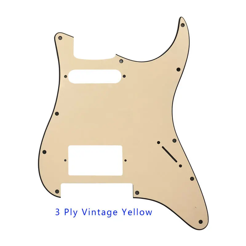 3Ply Vintage Yellow Custom Pleroo Guitar Pickguard-для нас 11 винтовых отверстий с Floyd Rose Tremolo Bridge PAF Humbucker HS pickguard без ручки управления - Цвет: 3Ply Vintage Yellow