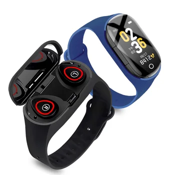 

2020 M1 Pro Smart Watch V5.0 Bluetooth Earphones Sport Watch 2 in 1 Bluetooth Heart Rate Monitor Smart Wristband