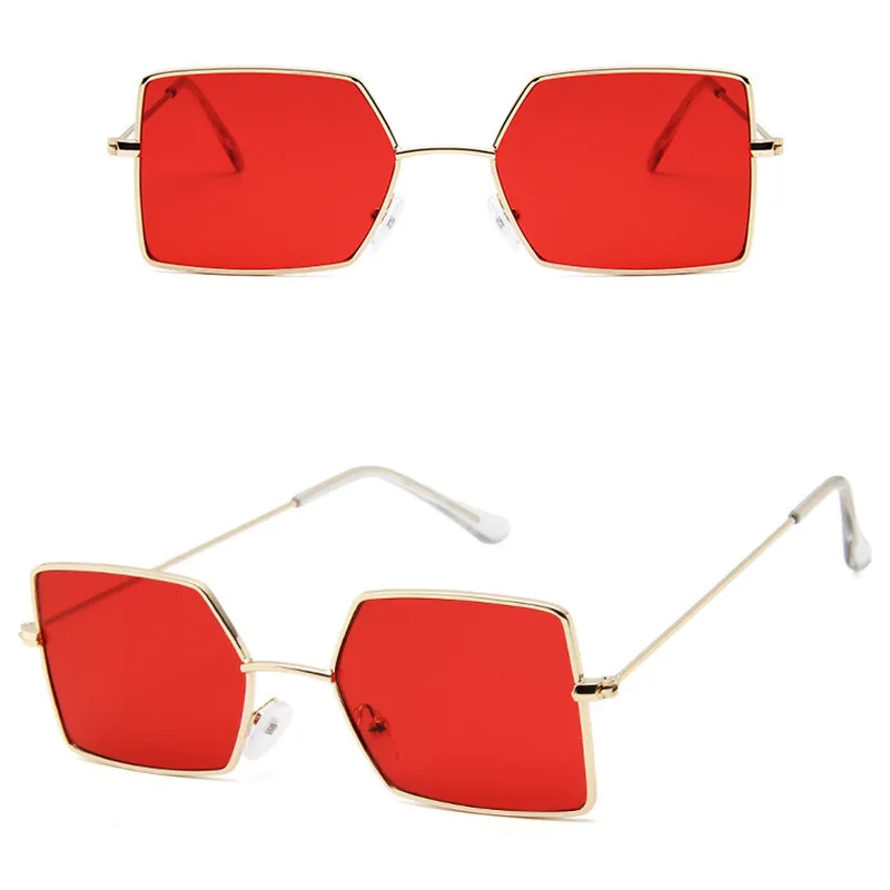 

2019 Square Small Sunglasses Women Fashion Metal Frame Sun Glasses Men Brand Design Eyewear Color Lens Goggles UV400 Shades