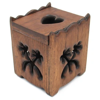 

Hollow Carved Teak Tissue Boxes Living Room Coffee Table Solid Wood Household Handmade Desktop Bathroom Paper Towel Storage