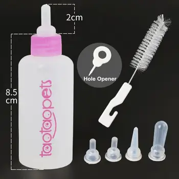 

Pet Feeding Tools Set 60ml Bottle Cleaning Brush Replacement Nipples Hole opener For Dog Cat Puppy kitten Totoro Rabbit new