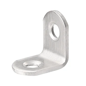 

uxcell 100Pcs 20x20x16mm Corner Brace Joint L Shape Round End Angle Bracket Desks Chairs Beds Fastener Stainless Steel