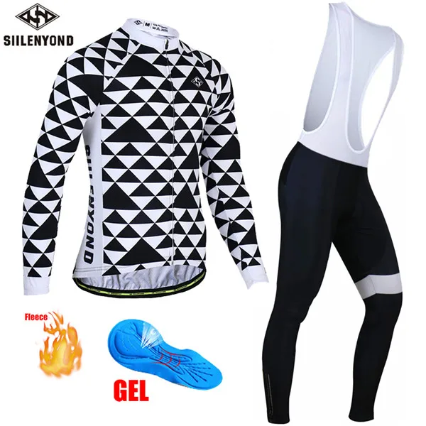 CBJ-BT-S2301 SIILENYOND, с длинным рукавом, для велоспорта, Джерси, наборы для велоспорта, зимняя, термальная, флисовая, одежда для велоспорта, MTB, для шоссейного велосипеда, одежда, Майо, Ropa костюмы - Цвет: CBJ-BT-S2301