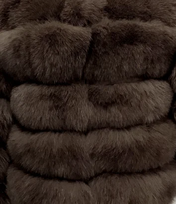 Dark brown Модное пальто из натурального меха серебристой лисы, толстое теплое Женское пальто из синей лисы, зимнее элегантное пальто из натурального меха с круглым вырезом - Цвет: Dark brown