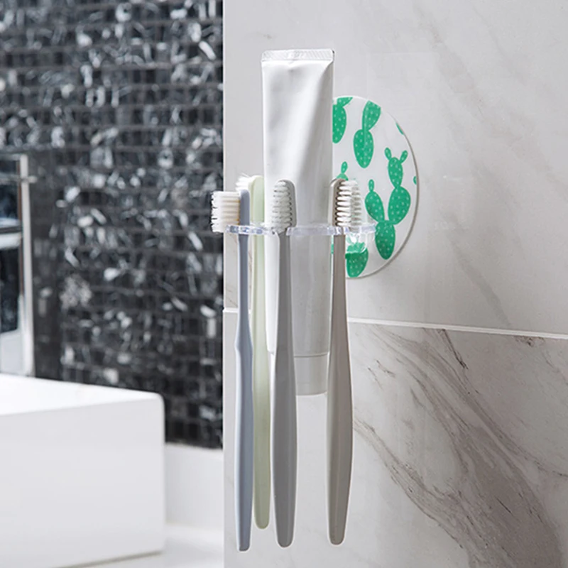 Strong Suction Punch-free Toothbrush Toothpaste Holder Shaver Storage Rack A4 