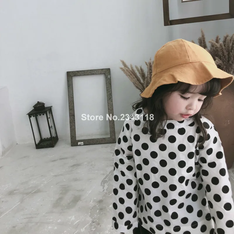 

Spring Autumn Baby Girls Dot Printed Long Sleeve Blouses 2019 Kids Pure Cotton Casual Tops Clothes
