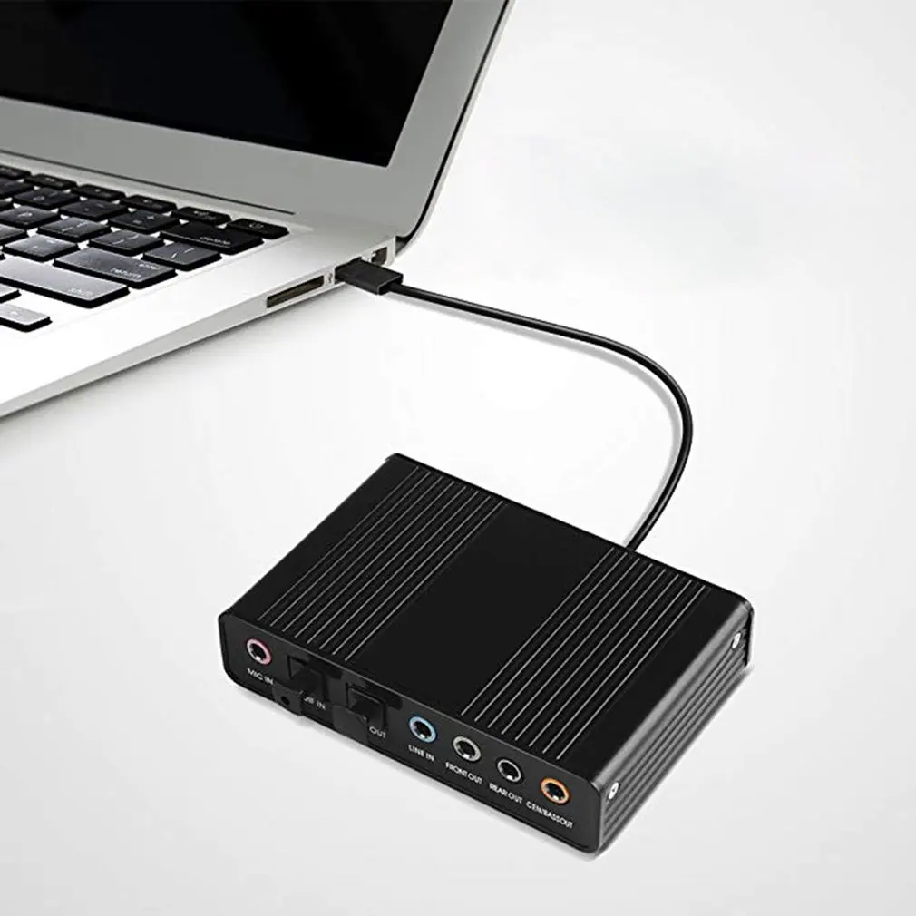 6-канальный внешняя звуковая карта USB 2,0 Внешний 5,1 объемное звучание Внешний оптический S/PDIF аудио адаптер Звуковая карта для портативных ПК