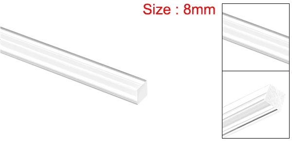 uxcell Acrylic Plexiglass Rod 20" Length Square Clear Acrylic Plastic Rod PMMA Bar for Architecture Handicraft Model Making