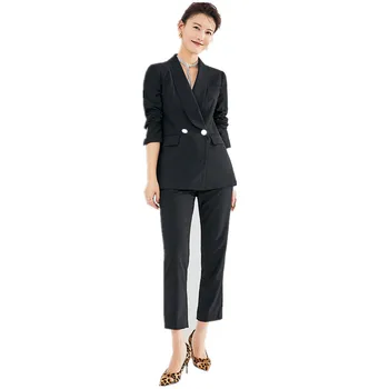 

Women's suit double-breasted office lady two-piece suit blazer pants women's casual formal professional suits custom made