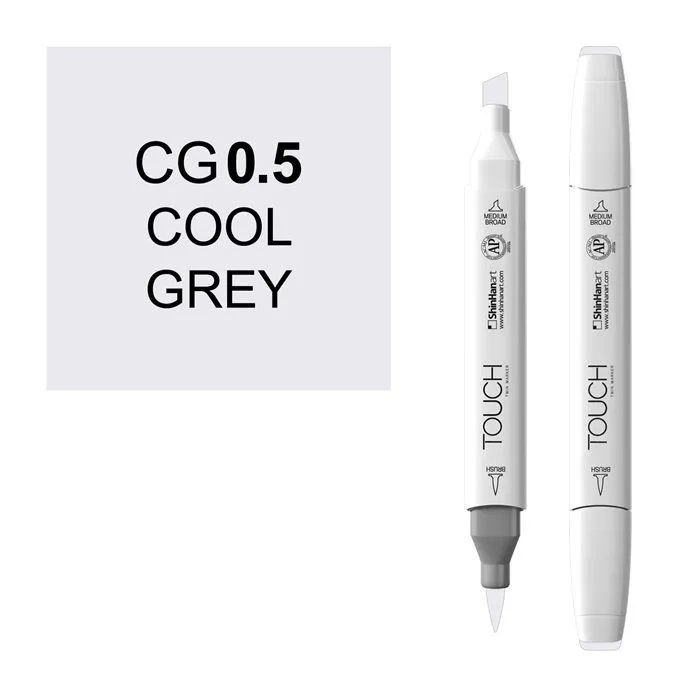 Маркер Touch Twin Brush CG0.5 холодный серый | Канцтовары для офиса и дома