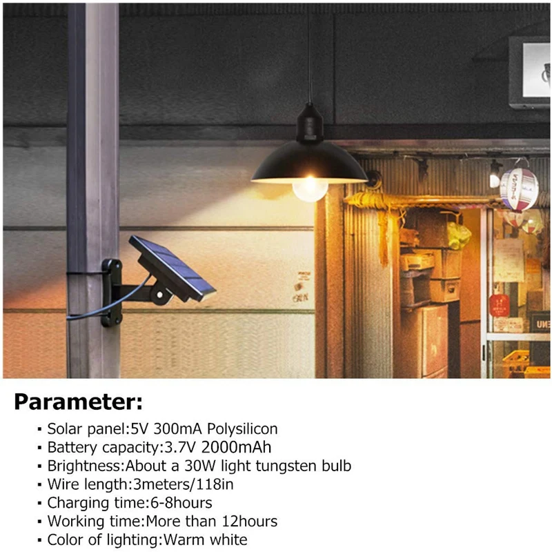 

Outdoor Chandelier Solar Light Led Motion Sensor Lights with Solar Panel Lamp Shade Lantern for Garden Yard Lighting