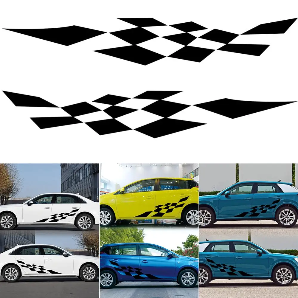

2019 New Design 1set grid Car Decal Vinyl Graphics Side stickers Body Decals Generic stickers Wholesale Quick delivery CSV