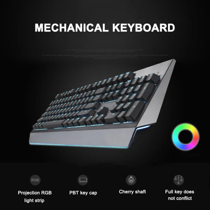 USB проводные механические клавиатуры с RGB подсветкой 104 клавиш игровая клавиатура для ПК компьютера SP99