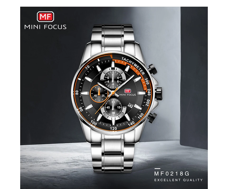 MINIFOCUS Топ люксовый бренд мужские часы из нержавеющей стали мужские часы Кварцевые Светящиеся стрелки часы мужские водонепроницаемые часы Relogio Masculino