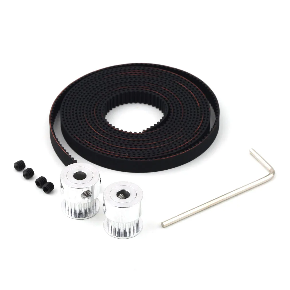 RepRap 2x GT2 20T 5 мм бурильные шкивы и 2 м ремень ГРМ набор для 3D принтера Prusa