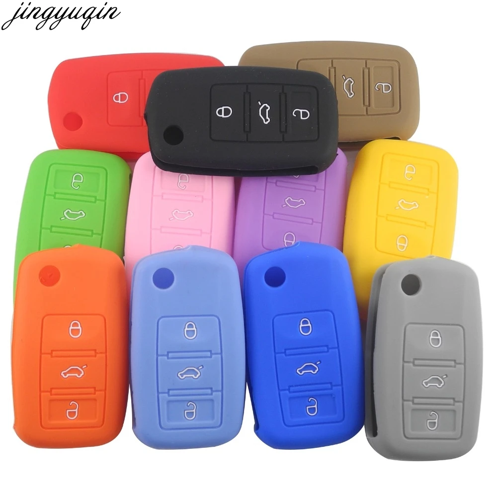 3 кнопки силиконовый чехол для ключей автомобиля VW Golf 4 5 6 7 Bora Jetta POLO MK4 MK6 Passat B5 B6
