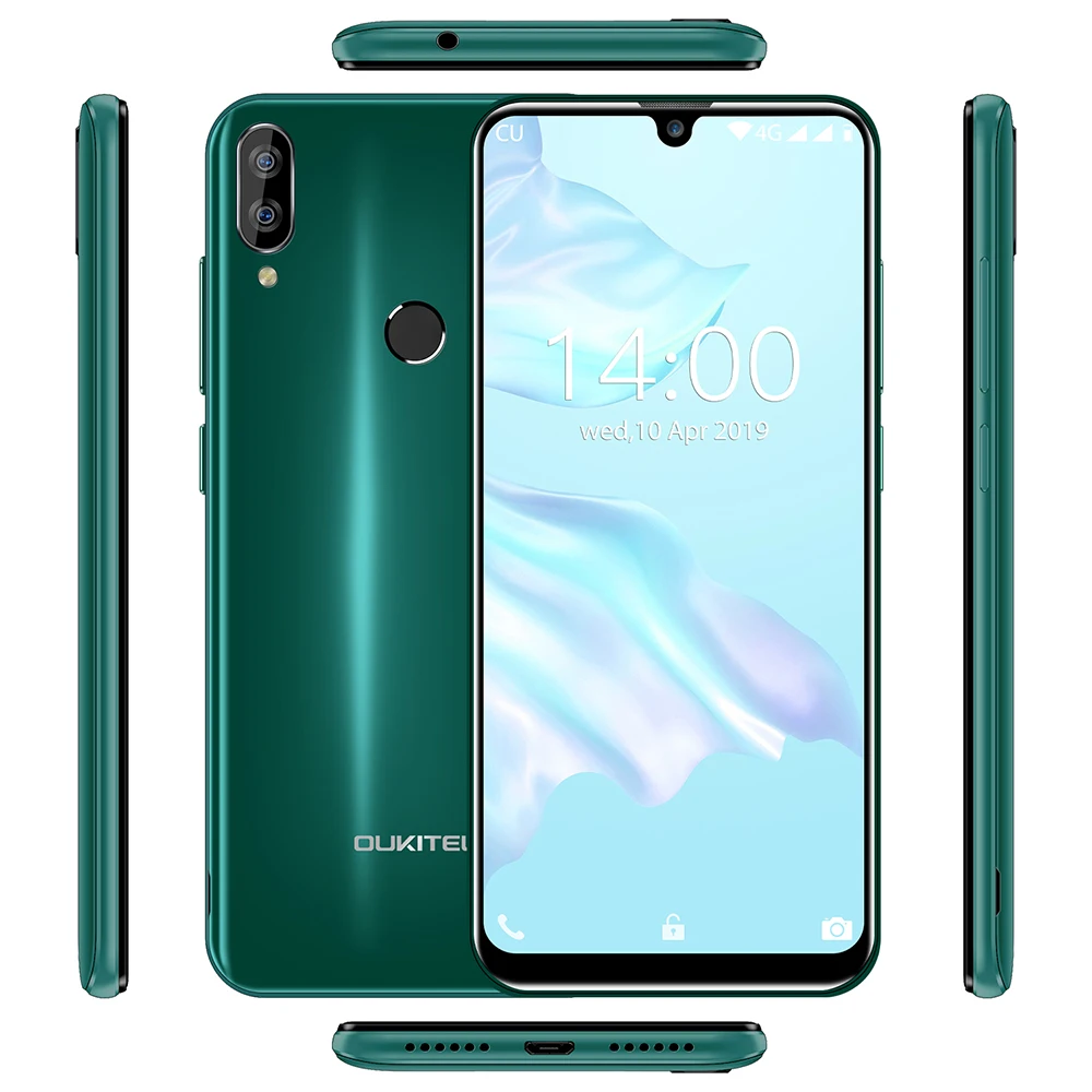 Смартфон OUKITEL C16 Pro, 3 ГБ, 32 ГБ, 5,71 дюймов, 19:9, Android 9,0, MT6761P, отпечаток пальца, распознавание лица, водоспадок, экран, 4G, мобильный телефон