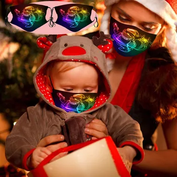 

Parent Child Christmas Mask Cotton Breathable Mouth Cover Reutilizable Washable Face Masks Elastic Earloop Facemask mascarillad