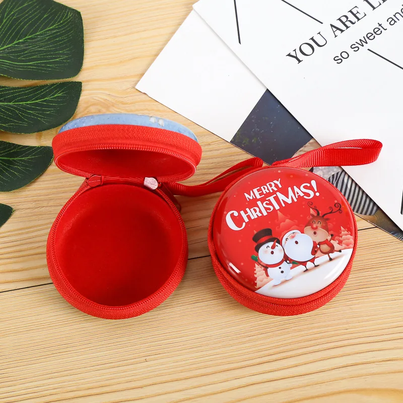 Кошелек для мелочи eTya с надписью &quotMerry Christmas&quot детская круглая мини сумка SD карты