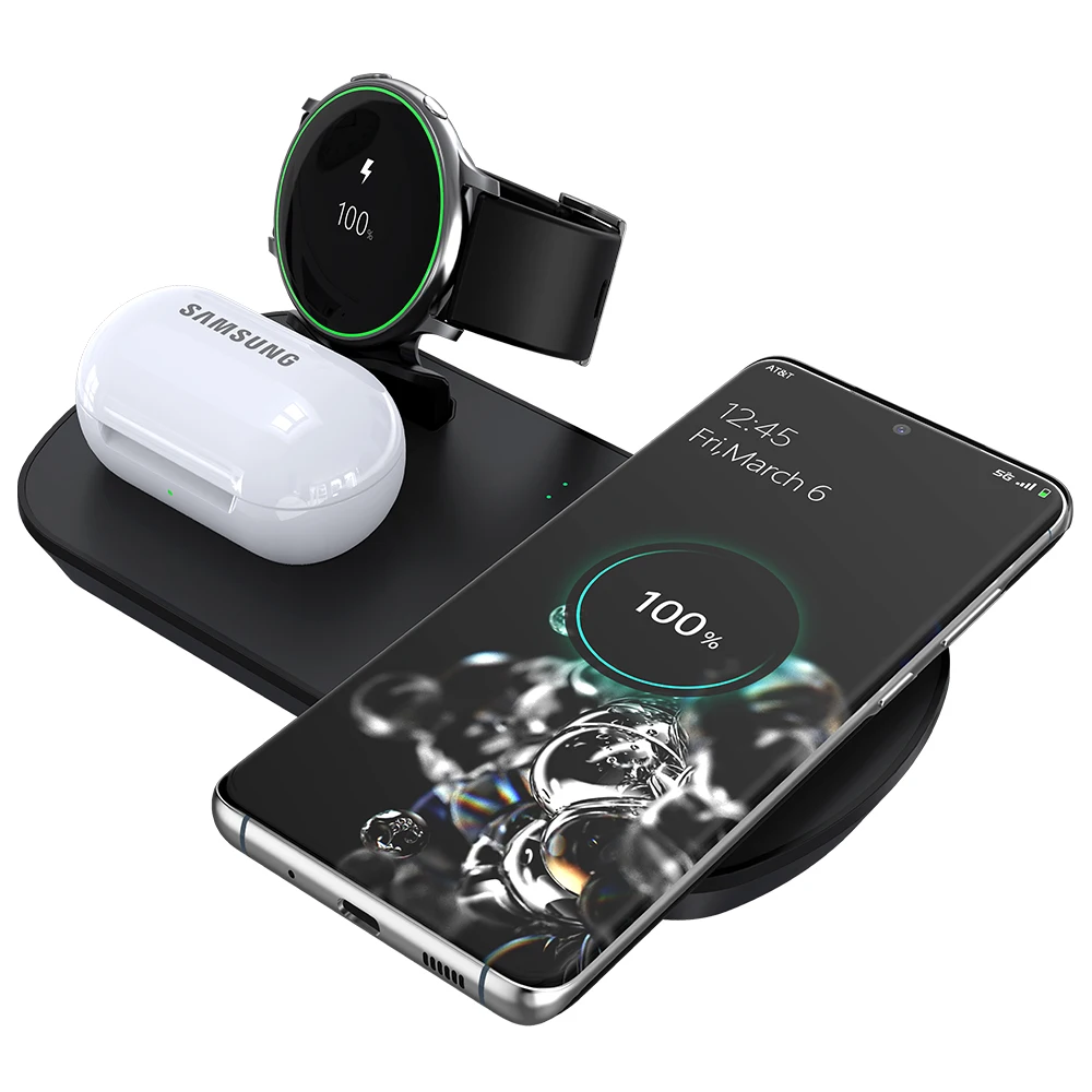 3 in 1 Wireless Charger Station For Samsung Galaxy Active 1 2 For Samsung headphone For Samsung iphone Phone Dock Holder Stand