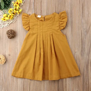

Vintage Toddler Baby Kid Girls Ruffles Dress A line Dress for Girl