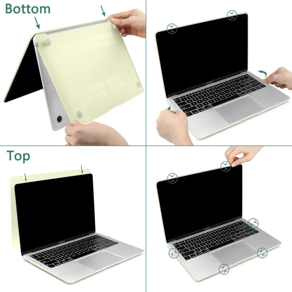 Чехол для ноутбука 4 в 1 для MacBook Air 11, 13 дюймов и Pro retina 13,3, 15,,,, кристально Матовый Жесткий чехол для клавиатуры