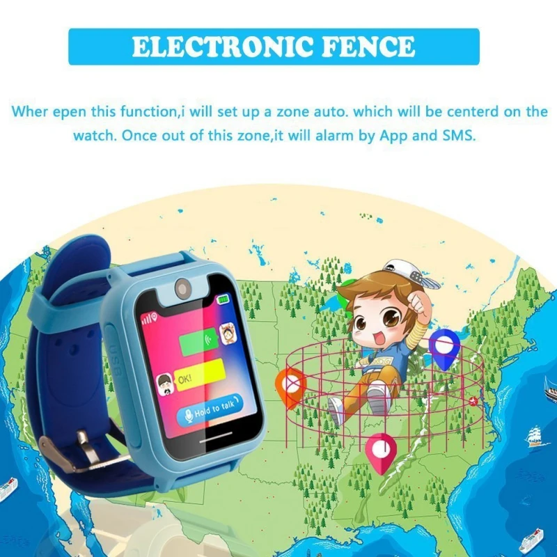 S6 Детские Смарт-часы gps HD 1,5" сенсорный экран Удаленная камера Анти-потеря SOS сигнализация SIM расположение устройства дети Watc