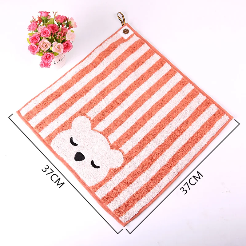 Orange Striped Bear Очень мягкое детское полотенце для рук с изображением животных из мультфильмов, подвешиваемые полотенца для рук с принтом медведя, популярные детские полотенца с принтом из мультфильмов - Цвет: Orange Striped Bear