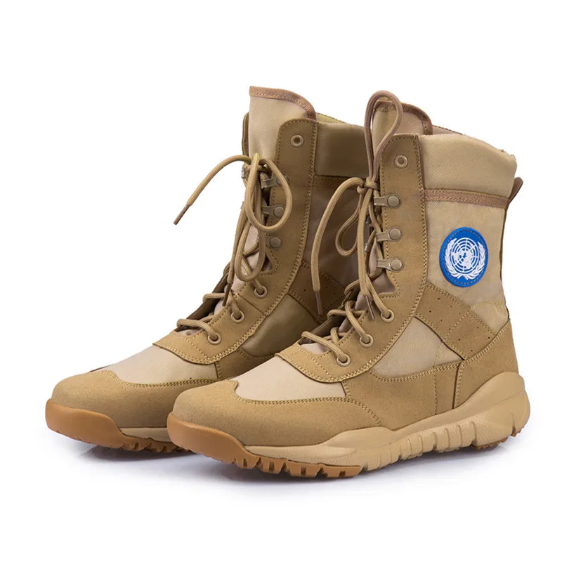 UN Peace Keep Force Military Desert Tactical Boot Men Hiking Shoes Army Genuine Leathe Breathable Hunting Climbing Work | Спорт и