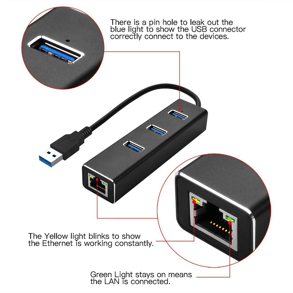 Lcone USB 3,0 гигабитный Ethernet адаптер 10/100/1000 Мбит/с сетевая карта USB 3,0 концентратор Lan проводной Rj45 USB разветвитель для ПК ноутбука