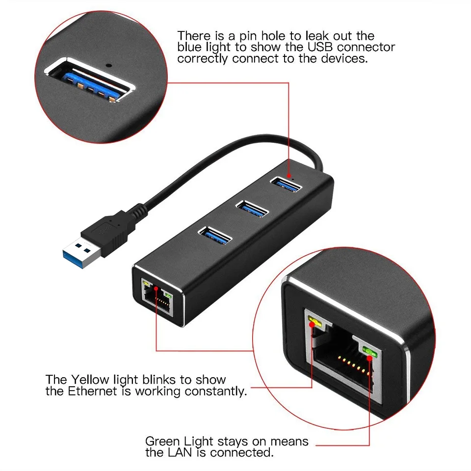 USB гигабитный Ethernet адаптер Lcone 10/100/1000 Мбит/с USB концентратор 3,0 Lan Проводная сетевая карта Rj45 порт USB разветвитель для ПК ноутбука