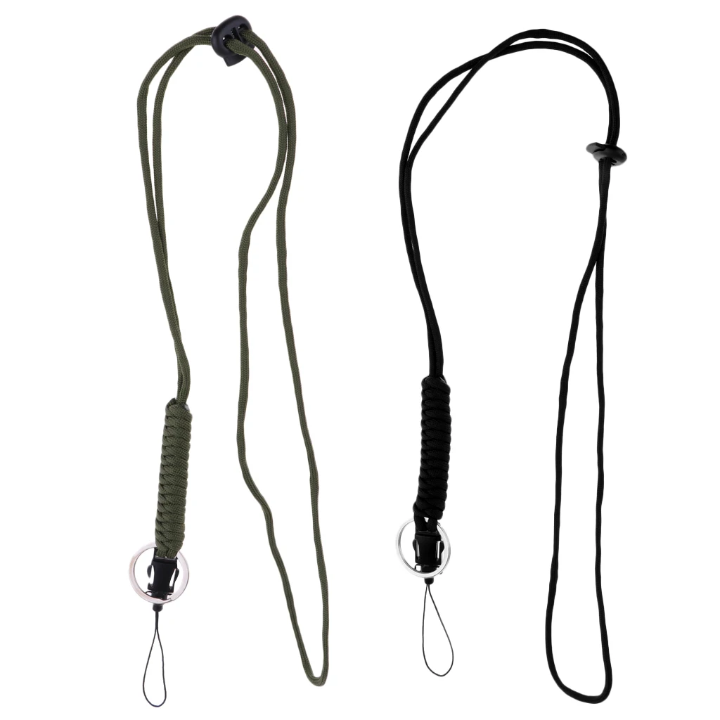 Utility Braided Lanyard Survival Paracord Keychain for Keys Flashlight with Split Ring
