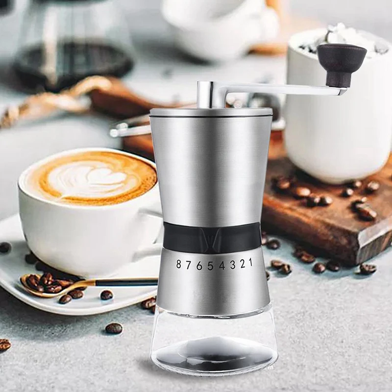 

Stainless Steel Hand Crank Grinding Conical Ceramic Coffee Grinder Manual Coffee Grinder Mill with Ceramic Burrs