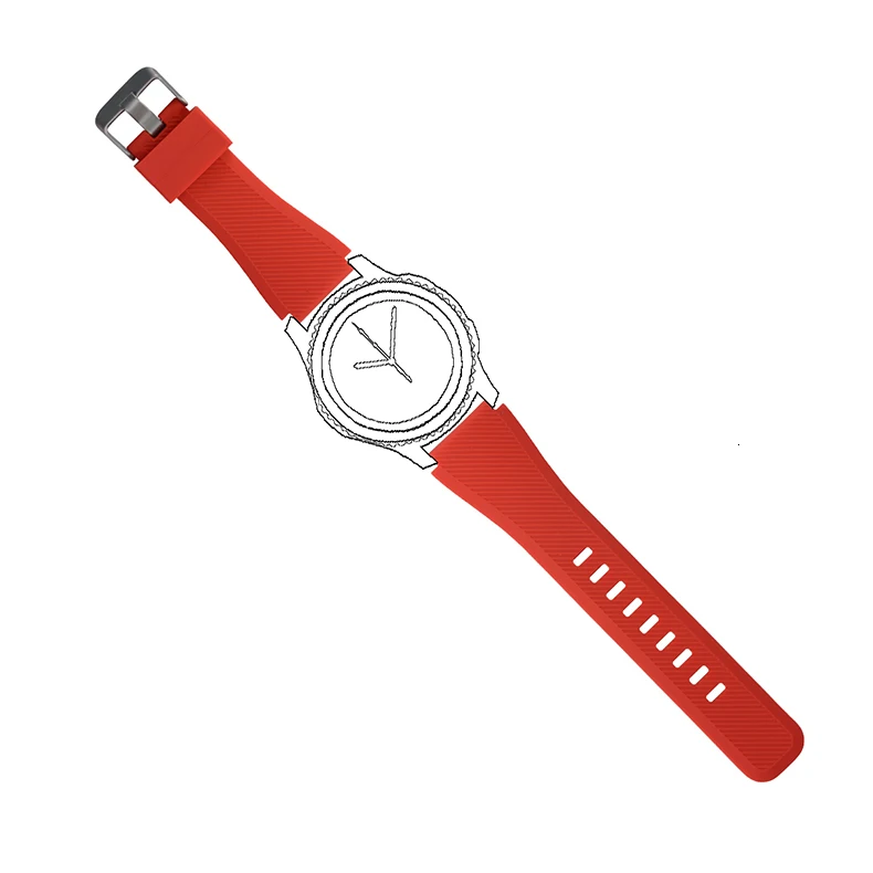 Силиконовый ремешок для часов для samsung gear S3 Classic Frontier 22 силиконовая гелевая ремешок для часов S 3 ремешок для спортивных часов сменный Браслет