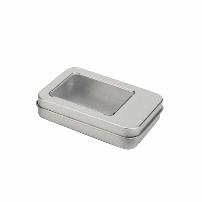 

Mini Tin Box Metal Storage Box With Half Window Tin Container Storage Organizer For Ear Stud Coin Makeup Sliver Tin Storage Boxe