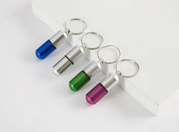 

200pcs Portable Aluminum Pill Box Case Bottle Cache Drug Holder Keychain Container