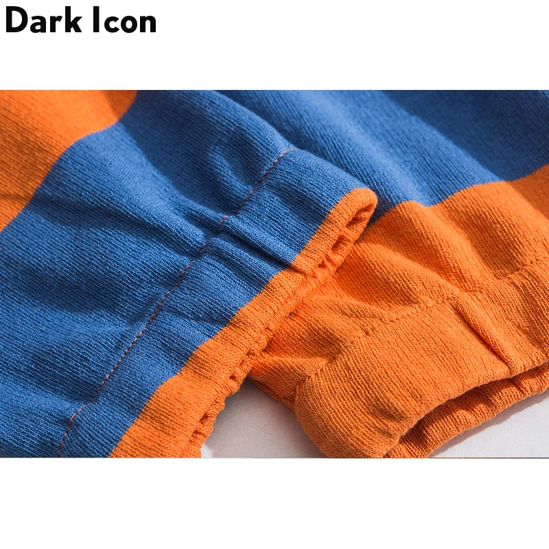 Dark Icon Striped Street Men’s Hoodies Oversized Hip Hop Hoodie Front Pocket Streetwear Sweatshirts and Hoodies Men Clothing