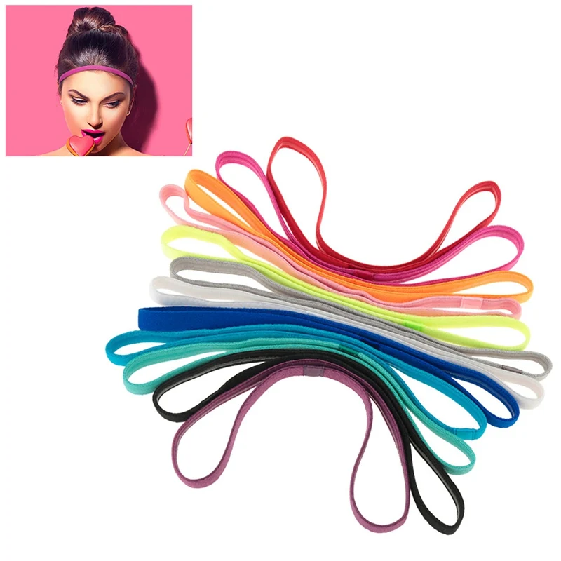 Sports Headbands 12Pcs Yoga Hair Band Women Elastic Headband