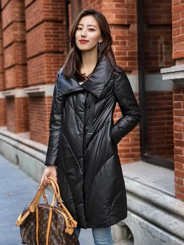 

Real Leather Jacket Sheepskin Coat Women Clothes 2020 White Duck Down Coat Genuine Leather Winter Coat Women B0533 YY2294