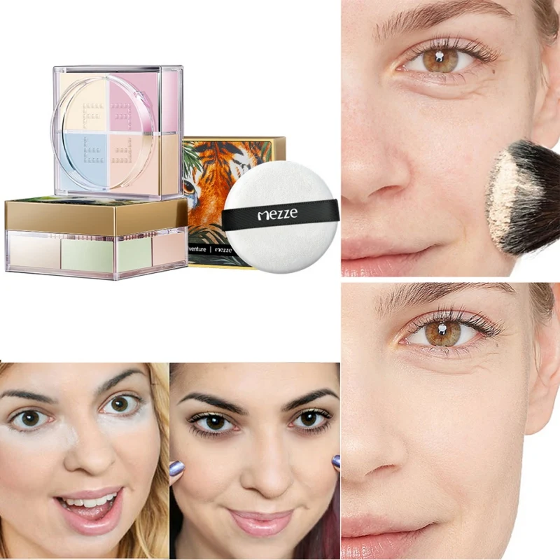Four squares Makeup Powder Palette Moisturizing Oil Control Waterproof Long-lasting Brightening Makeup Powder