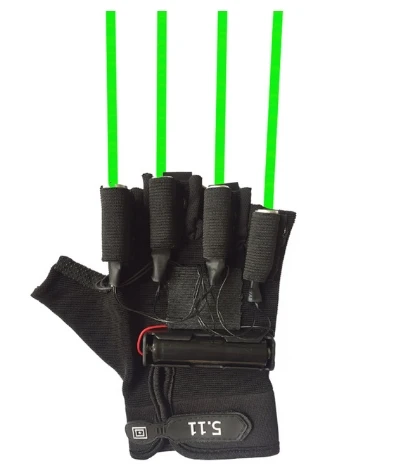 Красные перчатки с встроенным зеленым лазером Танцы этап Перчатки лазерный ладонь света для DJ клуб/вечерние/бары для выступлений на сцене для личного реквизит - Цвет: B( no battery )
